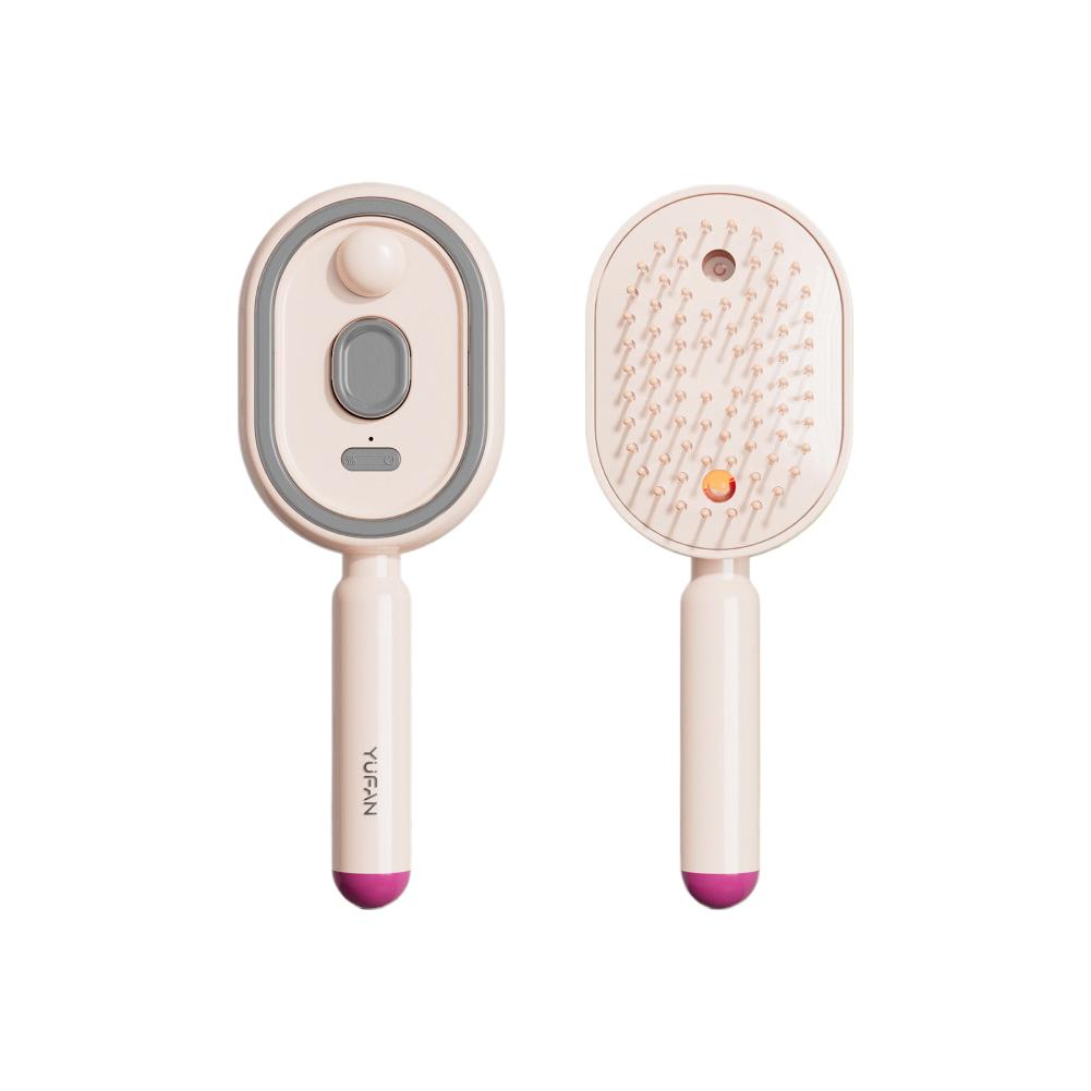 Elektrische Dampf-Haarbürste 2-in-1 mit Wasserspray zum Entwirren, Reduzierung von Frizz, Antistatik, Kopfhautmassage