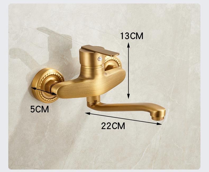 Antique Hot and Cold Bathtub Faucet Wall Mounted 360 Rotate Bathroom Basin Faucets Mop Pool Tap Outdoor Balcony faucet