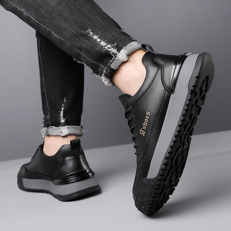 Herrskor Designade Sneakers Nya Högkvalitativa Läder Flats Bekväma Casual Utomhusskor Skateboardskor Herr Casual Skor