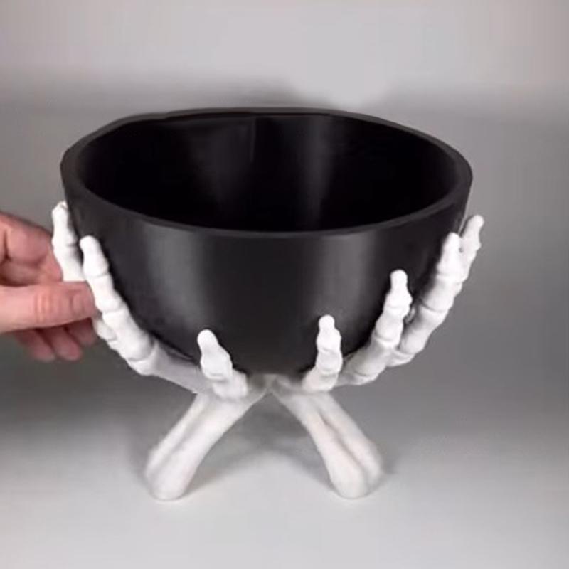 Halloween Candy Bowl Gothic Skeleton Hands Candy Storage Holder Multifunctional Halloween Organizer Holder Scary Home Decoration