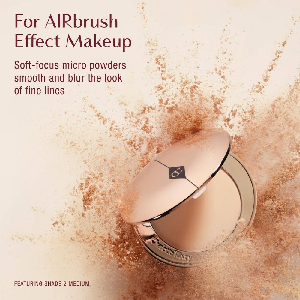 Charlotte Tilbury Airbrush Flawless Finish Nachfüllbares Puder zum Weichzeichnen und Fixieren 0,28 oz 8 g 4 Tief Tief bis Sehr Tief