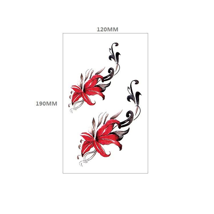 Waterproof Tattoo Sticker Girl Colored Rose Lotus Bohemian Brahma Totem Chest Back Cover Tattoo