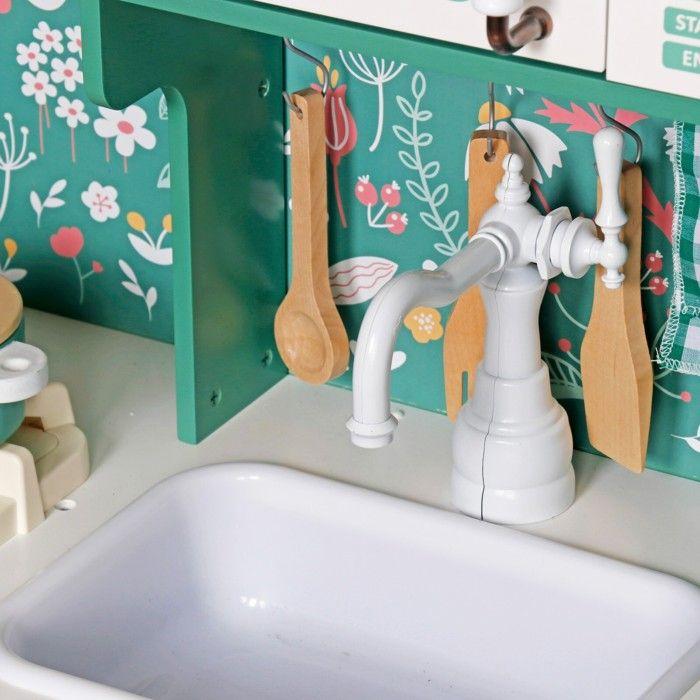 Cuisine Enfant en Bois - GINGER HOME - Vintage - Lumières et Sons - Accessoires Inclus
