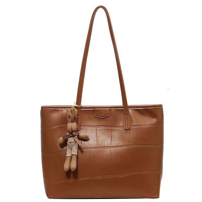 Handbag  Large Capacity  Simple Tote Bag  High End Plaid  Shoulder Bag Trendy