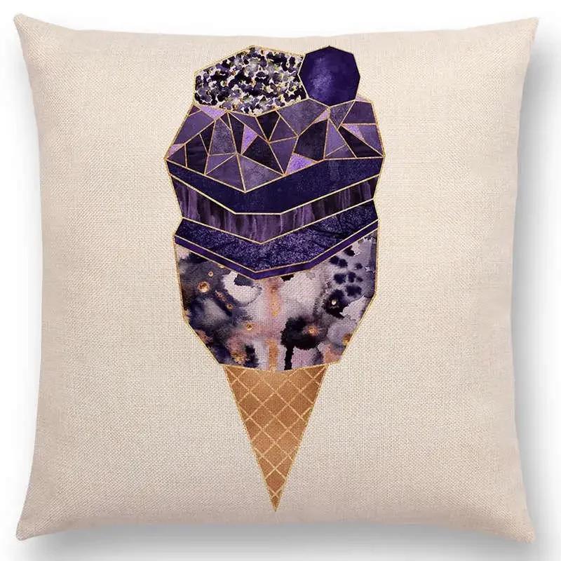 Latest Lovely Happy Cactus Pretty Pineapple Colourful Ice Cream Precious Agate Prints Car Cushion Cover Sofa Throw Pillow Case