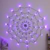 Halloween Glowing Spider Web Lights Outdoor Indoor Decorative Lighting for Party Scene Setup Haunted House Yard Wall Decor Use