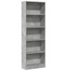 Bookshelf Concrete Grey 60x24x176 cm Engineered Wood