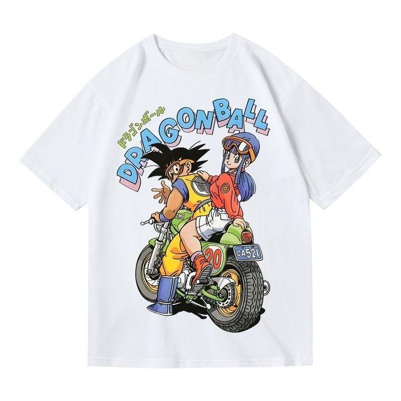 

Cartoon Anime Dragon Ball Goku Retrothemed Printed Pullover Shortsleeved Summer Pure Cotton Tshirt for Both Unisex and Women S