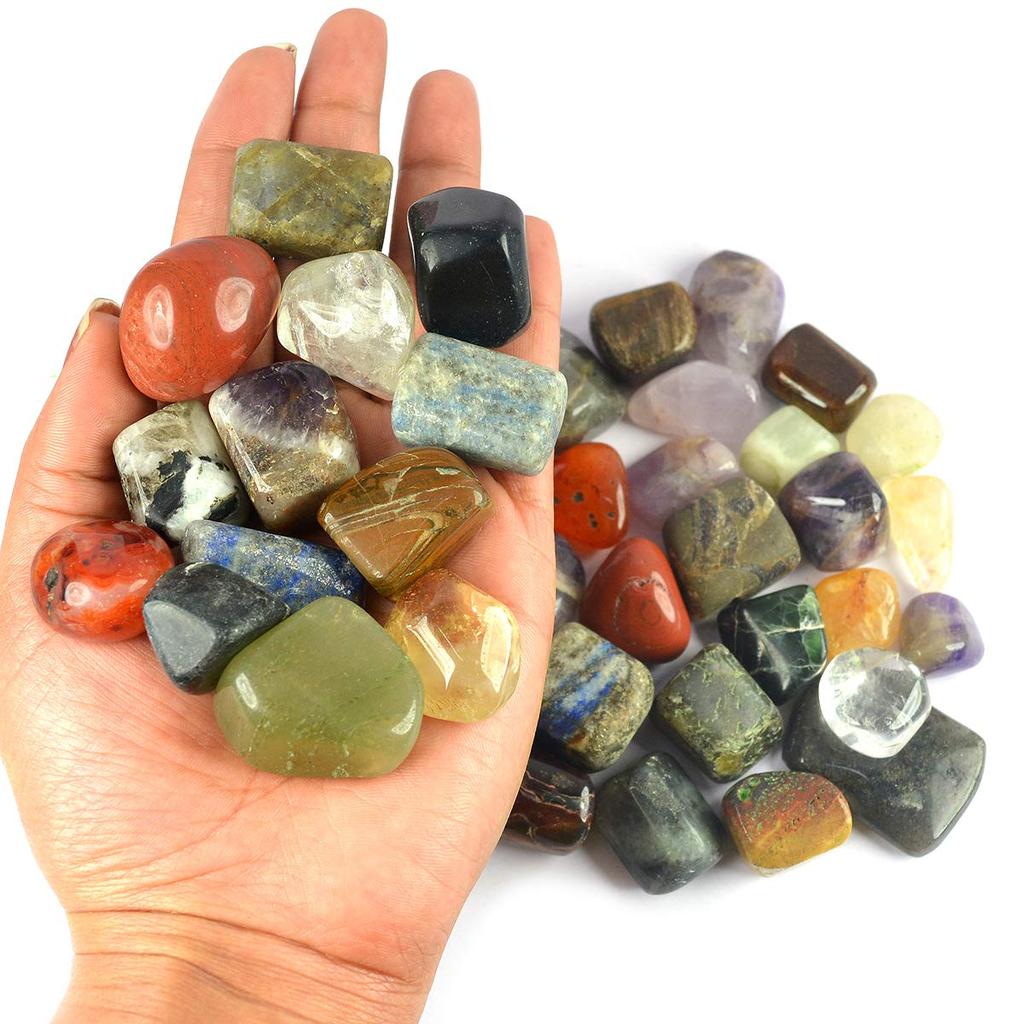 Crystu Natural Peach Moonstone Tumble Stone Raw Rough Stone Tumbled Pack of 100 Gram Approx