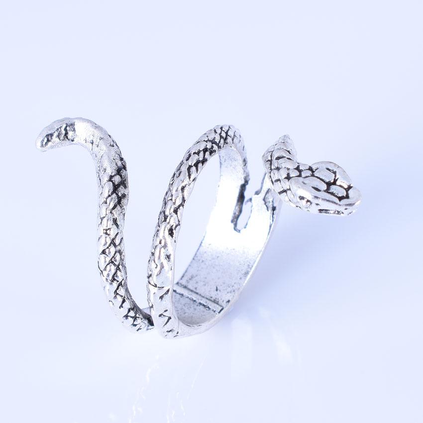 Men's Punk Snake Ring - Silver Plated Alloy Animal Design