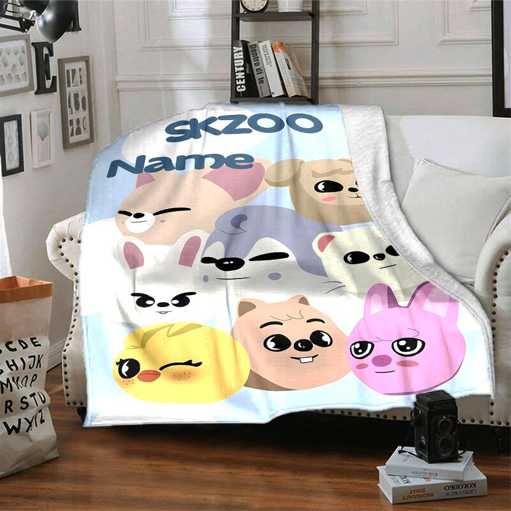 Custom Name Animal Friends Together Party Blanket For Couch Bed Plush Cozy Fuzzy Blanket Super Soft Warm Blankets For Fall And Winter 091641