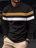 Autumn/Winter Fashion Men's Long Sleeve Round Neck Splicing T-shirt Business Anti Wrinkle Street Wear Casual Top