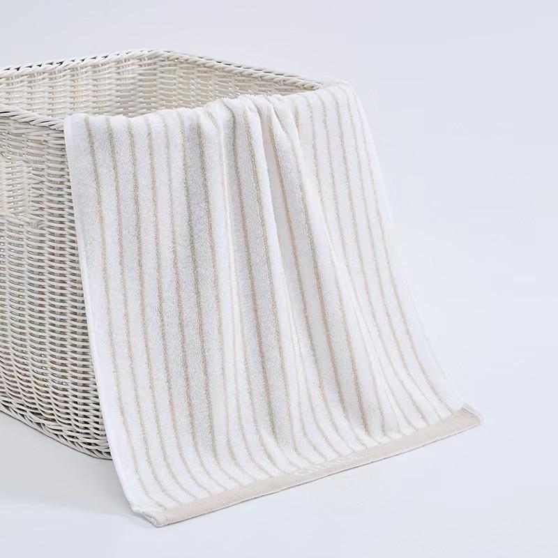 

Jie Liya Pure Cotton Soft Stripe Face Towel, Absorbent & Adult-Friendly 72x34 cm коричневый