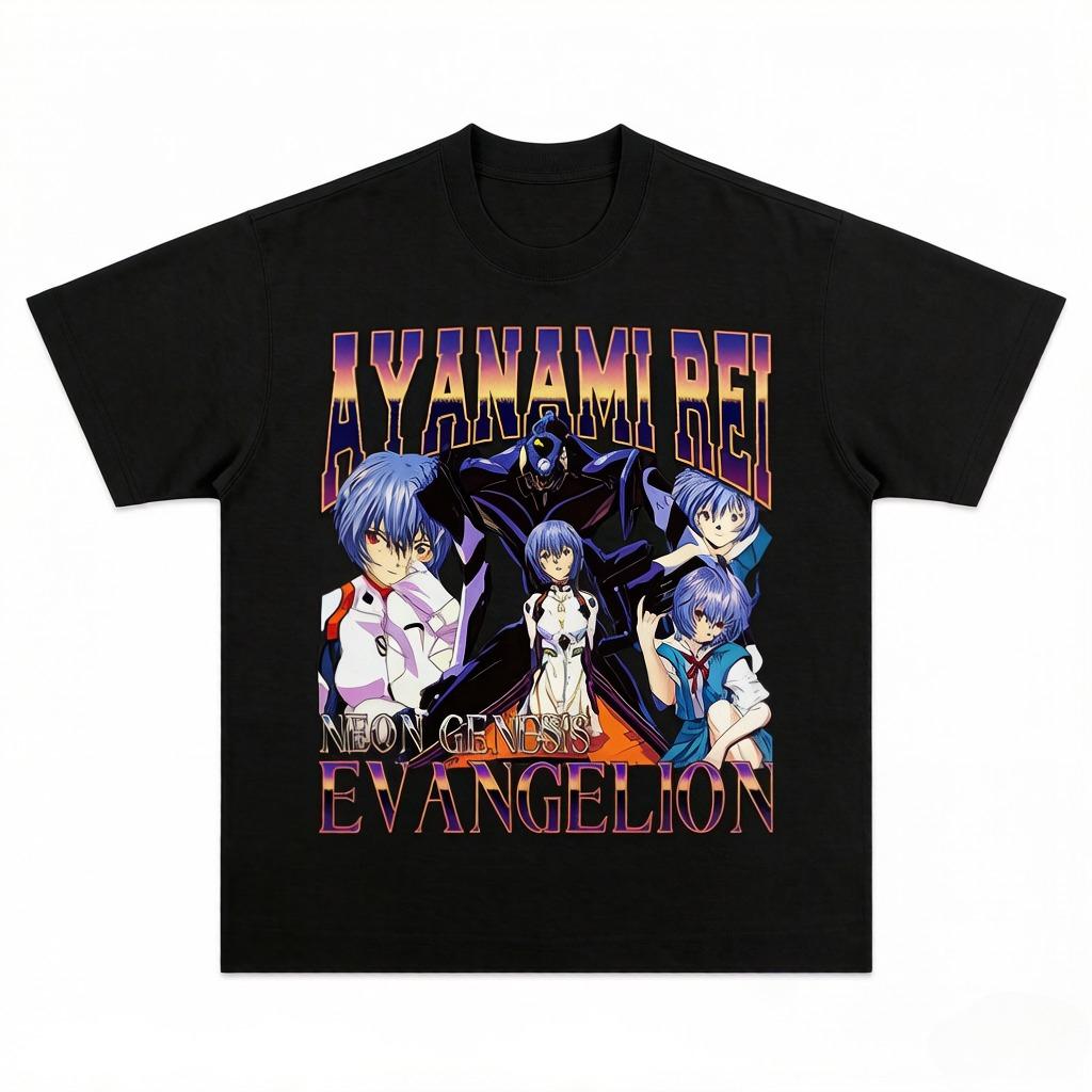 

Gassky Nagasaki Shizuka Tsuneko Eva Printed TShirt High Street Anime Dual Short Sleeve Boys and Girls Family Clothing S