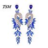 Long Earrings 1 Pair Dangle Geometric Faux Crystal Women Jewelry Elegant Drop for Wedding