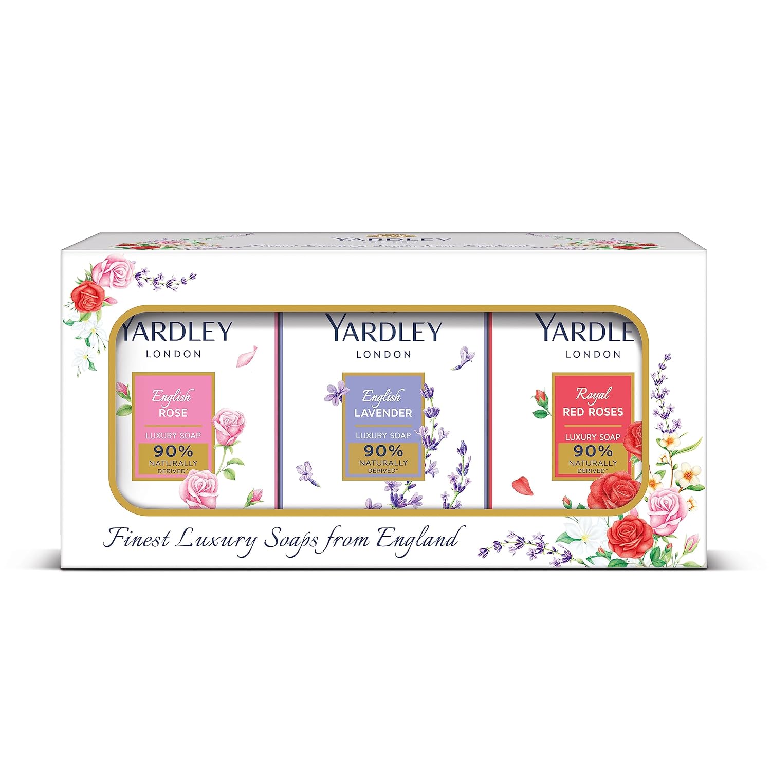 

Yardley London Luxury Soap Set For Women 100g X 6N English Lavender Rose Red Roses Triple Milled Creamy Lather Fragrant Bath Bar
