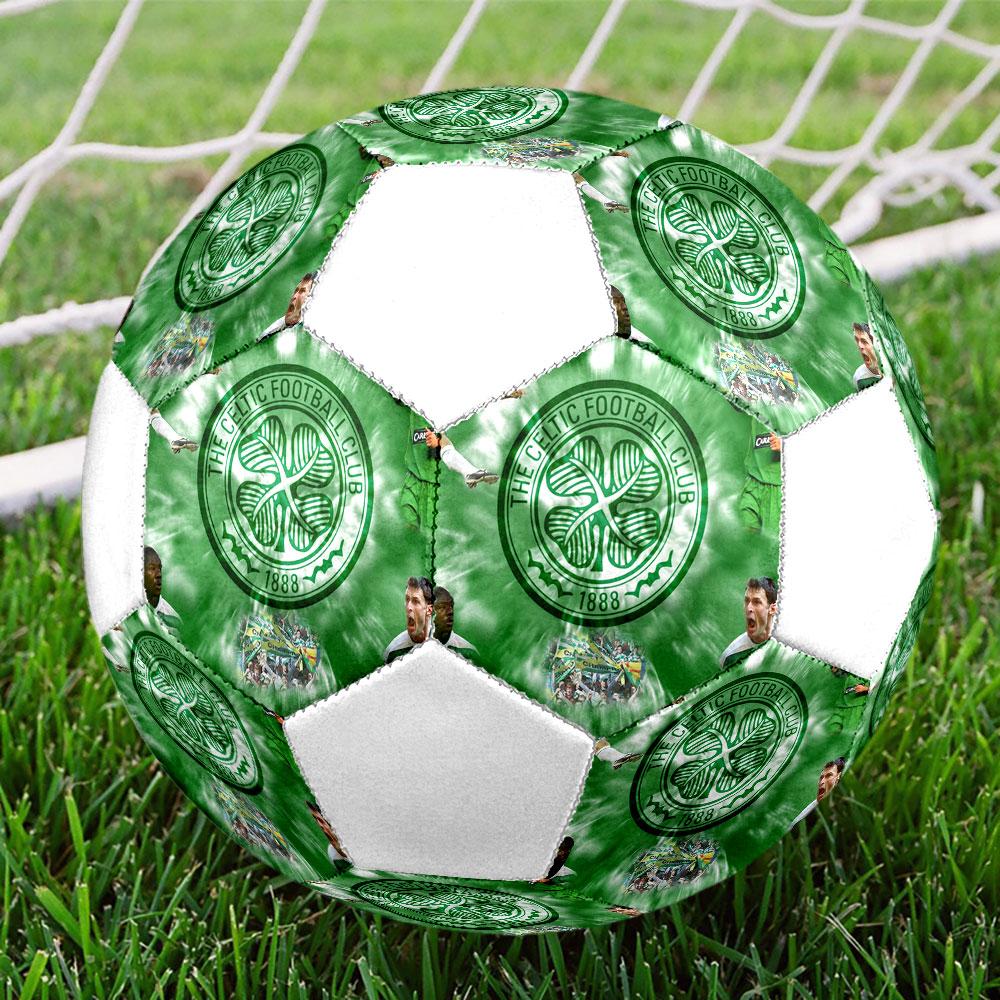 Celtic FC Size 5 Soccer Ball, Machine-Stitched PVC, Durable & High Bounce, All Ages Fit, Fan Merchandise, Matches & Outdoor Use.