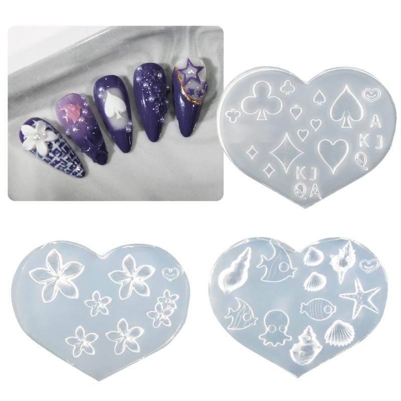 Silicone Nail Art Handicrafts Moulds DIY Nail Tools Accessories Nail Carving Molds Silicone Material for Nail Decoration