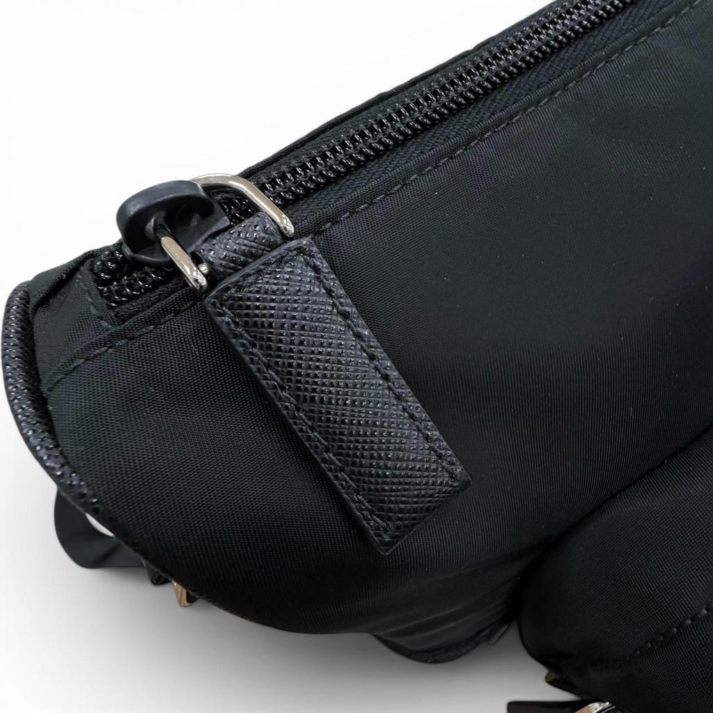 Excellent PRADA Shoulder Bag Black Nylon Mens 2VH191 Used
