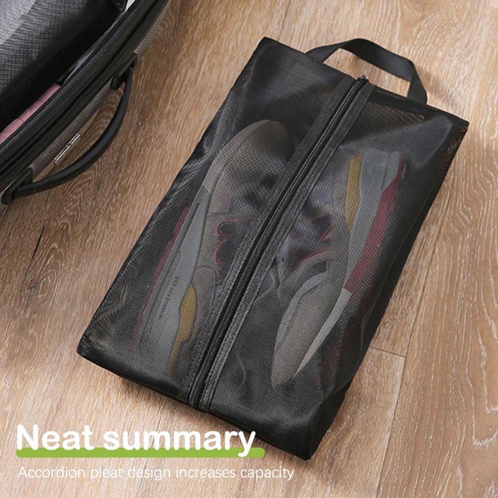 Nylon Travel Shoe Bags with Zipper Closure for Men Women Waterproof Breathable Shoe Organize Storage Bags Makeup Laundry Bag