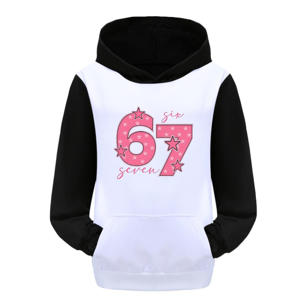 5291 Kids Boys Girls Steal a Brainrot 67 Printed Multi-color Long Sleeves Hoodies