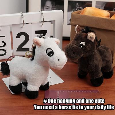 Cartoon Zodiac Horse Pendant Car Keychain Pendant Backpack Pendant Doll Mascot  Year Chinese Style Gifts Decoration