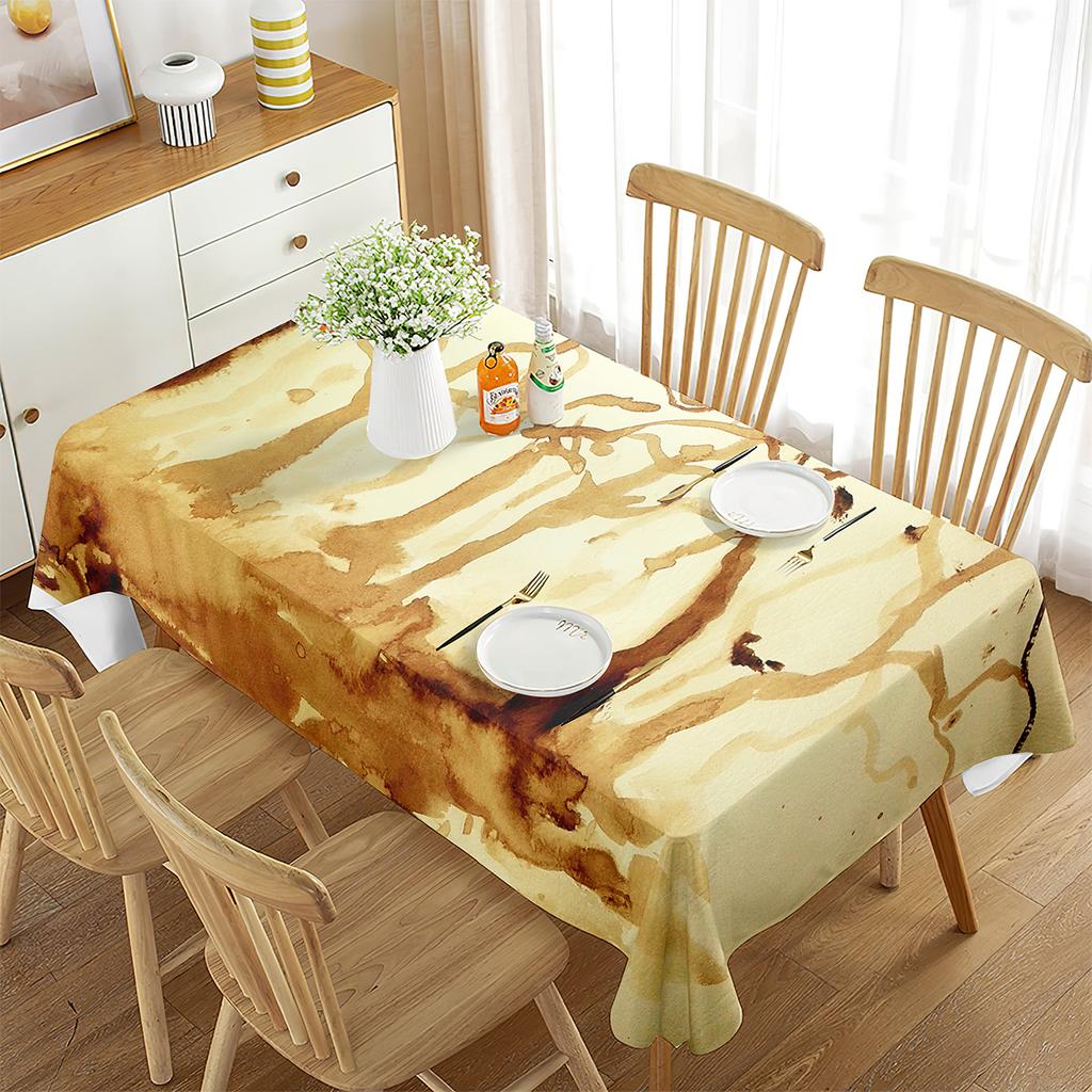 3D Flowers Rose Tree Tablecloth Watercolor Art Drawing Rectangle Table Cover for Living Room Dining Room Coffee Table Decor