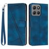 Case for Moto G17 - Leather/PU, Blue, With Lanyard