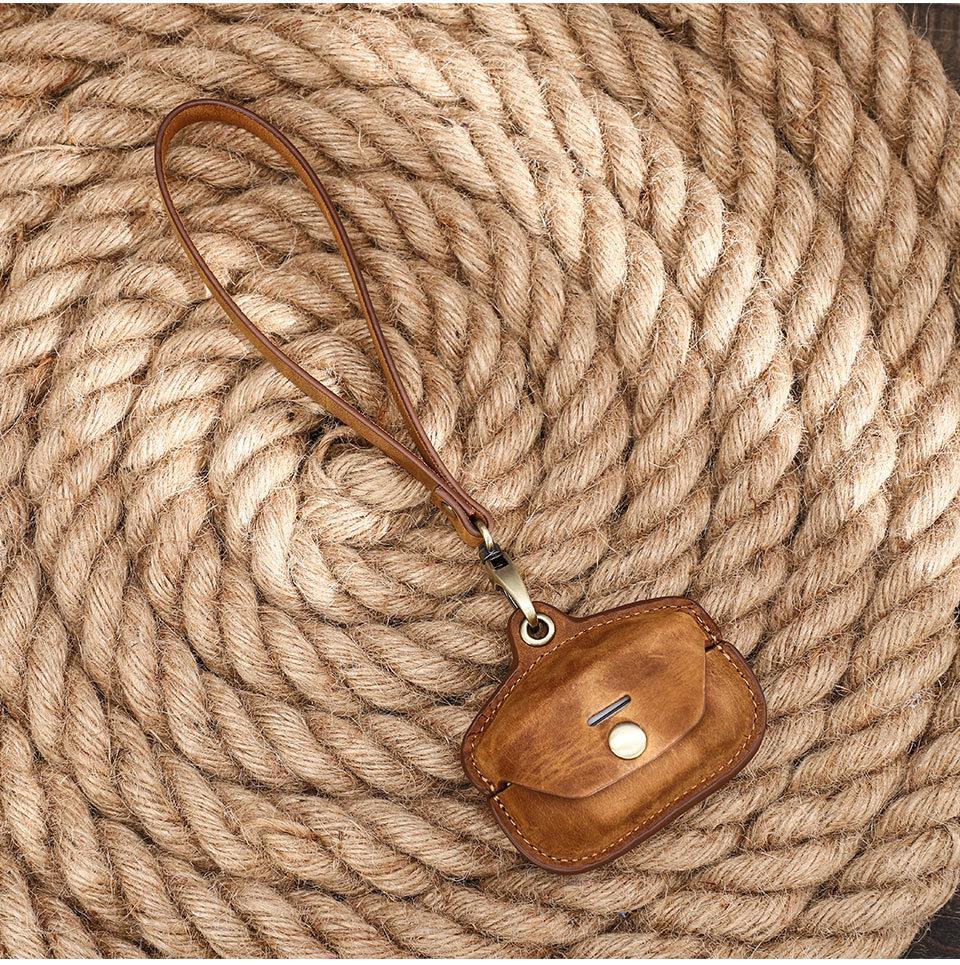 Sony WF-1000XM4 Leather Protective Case with Lanyard for Bluetooth Earphones