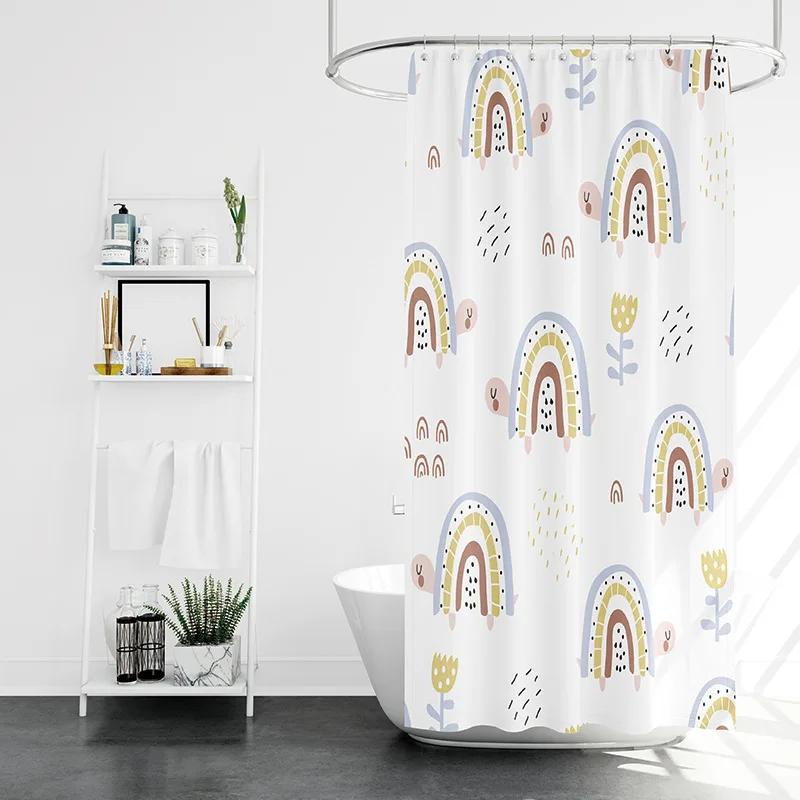 isn't wind simple home bathroom shower curtain small fresh partition  waterproof mildew-proof opaque
