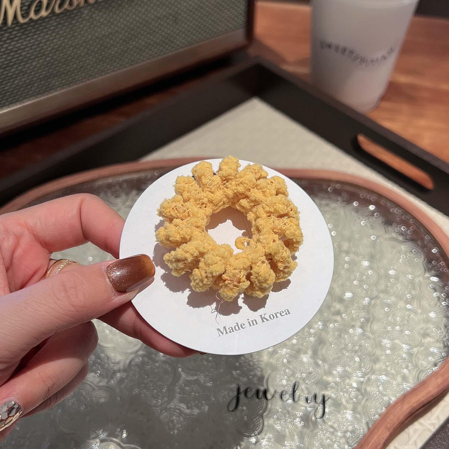 

Бесшовные цветные резинки для волос для девочек осень/зима: Идеально подходит для завязывания пучков имбирный/жёлтый