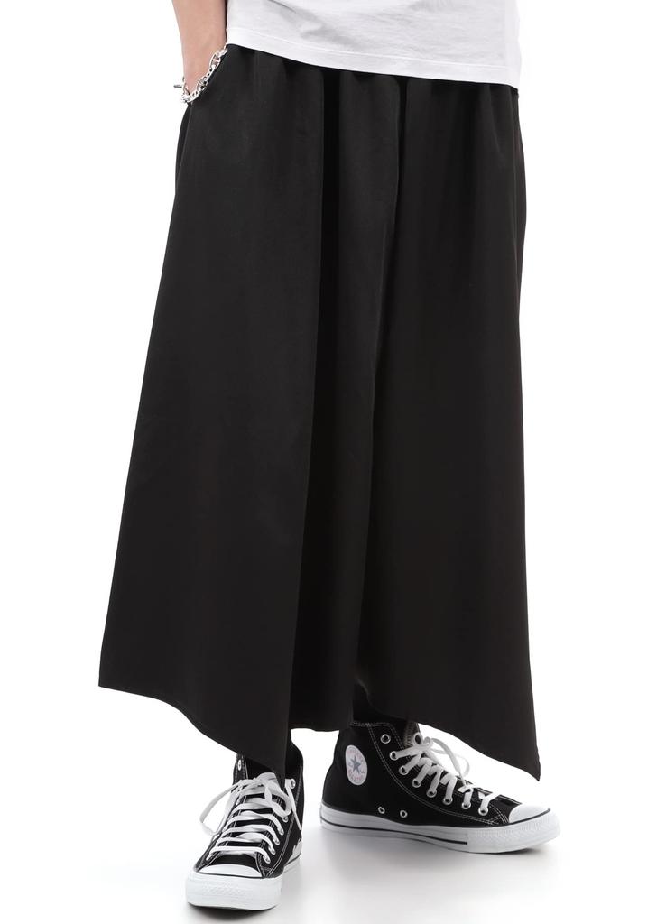 Life Palette Hakama Gaucho Loose Fit Aladdin Pants for Asian Dance and Yoga Pants, Wide-Leg Pants, Men's (2XL)