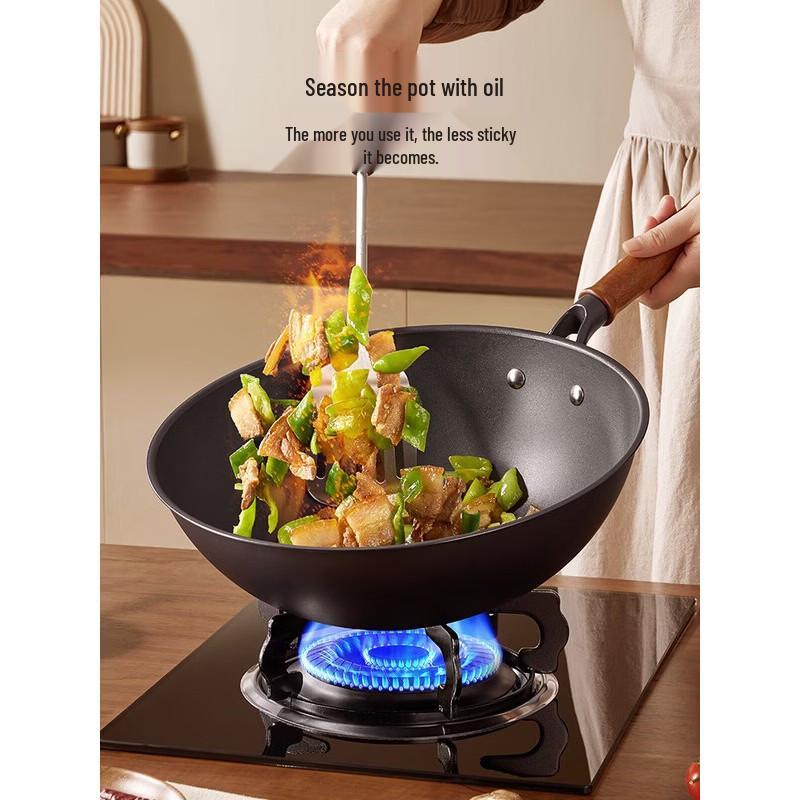 

COOKER KING 32cm Hammered Titanium Iron Stir-fry Wok