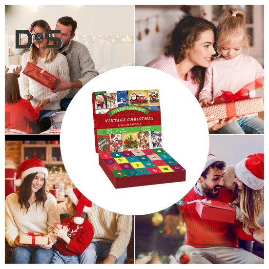 Vánoční adventní kalendář Puzzle 1000 Vánoční odpočítávací puzzle Zimní vánoční ozdoba sněhuláka