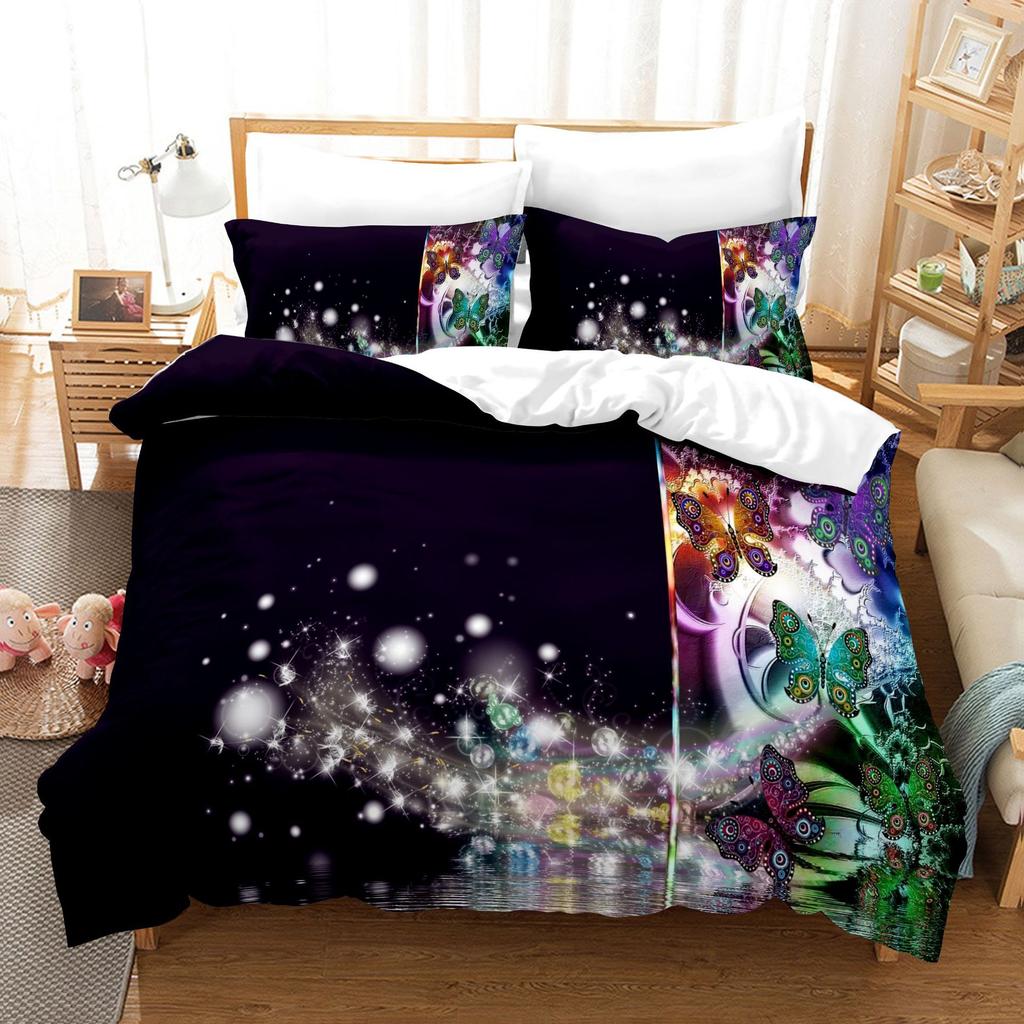 Butterfly 3D Digital Printing Kit Quilt Set Three-Piece Set