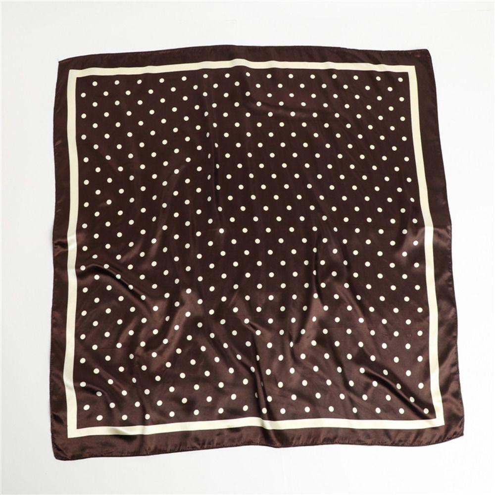90X90CM Square Scarf Dot Printed Imitation Silk Scarfs New Femme Turban  Bag Accessories