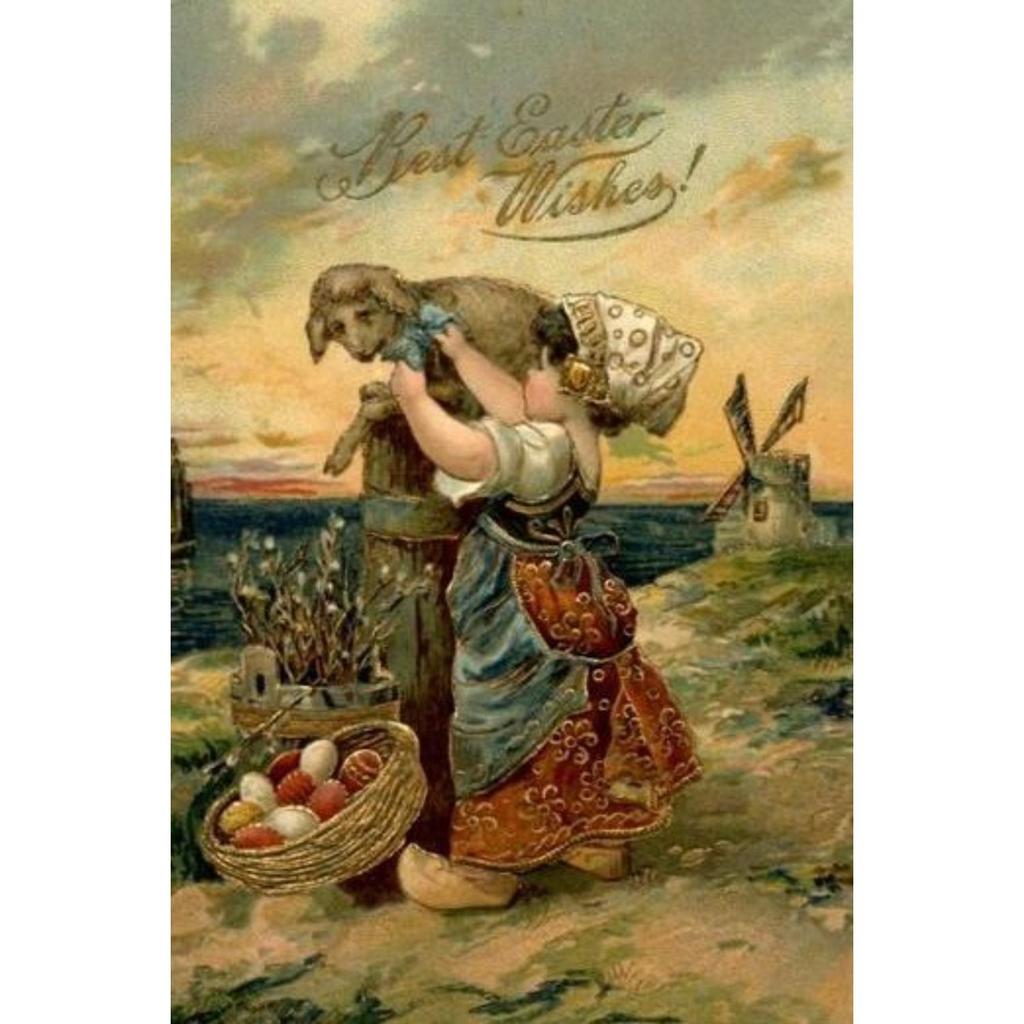Retro Metal Wall Sign, Easter Bunny with Eggs, Vintage Tin Plate Home Decor
