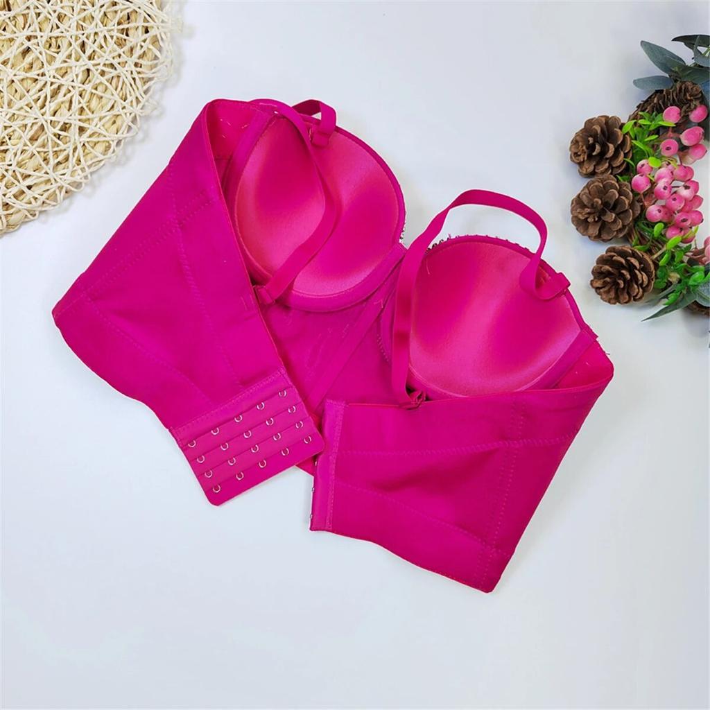 Crop Top yushutiff Rhinestones Noční korzet Podprsenka Oblečení Rave Festival Prsatější Dámské Letní párty Vesty bez rukávů