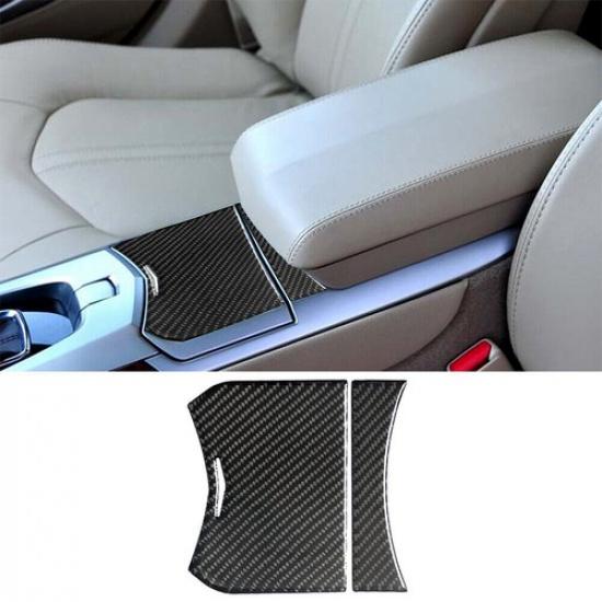 2x ABS Carbon Fiber Storage Box Interior Cover Trim Fit For Cadillac CTS 2008-13