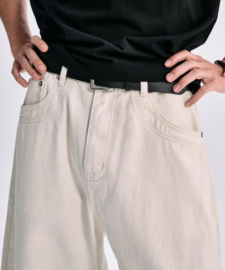 TAKEASY Cotton Curved J Pants (Cream)