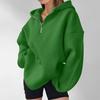 Damen Casual Langarm Kapuzenpullover mit halbem Reißverschluss und Brusttasche für den Alltag