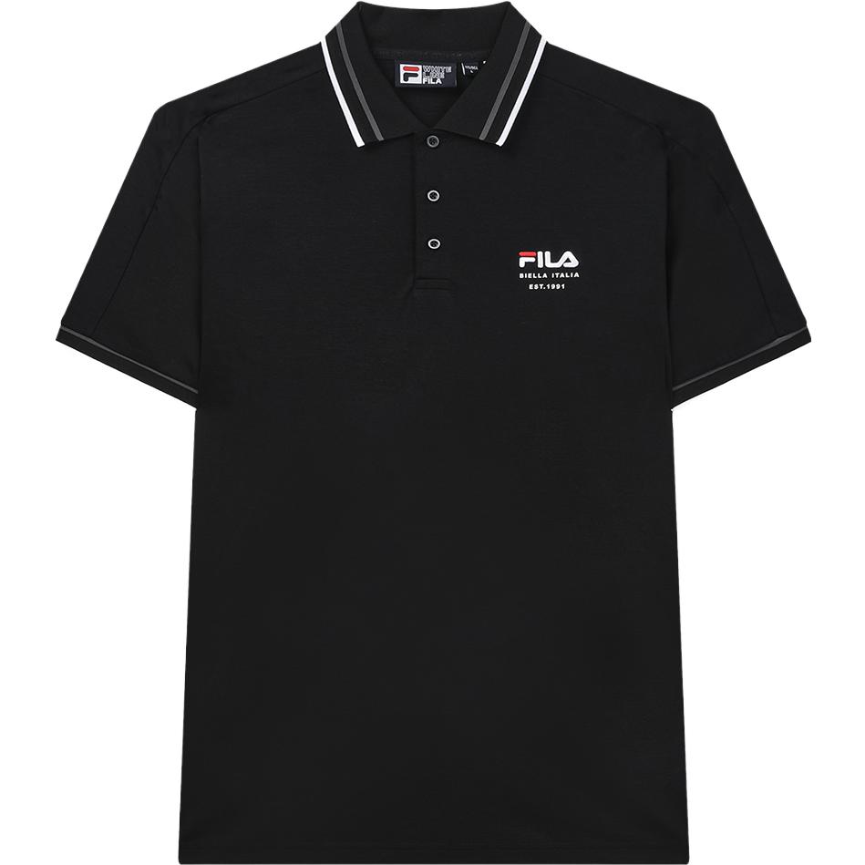 Fila 2023 New Summer Fashion Versatile Knitted Short Sleeve Polo Shirt Men Polo Shirts Black F11M338108F-BK