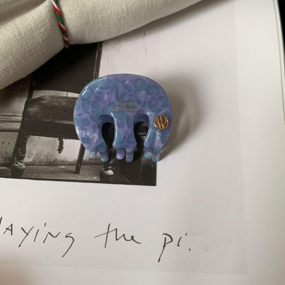 Candy Color Acetate Hair Claw Grab Clip Cute Hairpin Personalized Letter Hair Clip Female