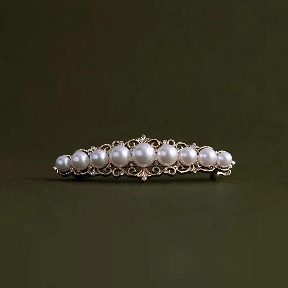 Elegant Pearl Spring Hair Clip for Chic Half-Up Styles
