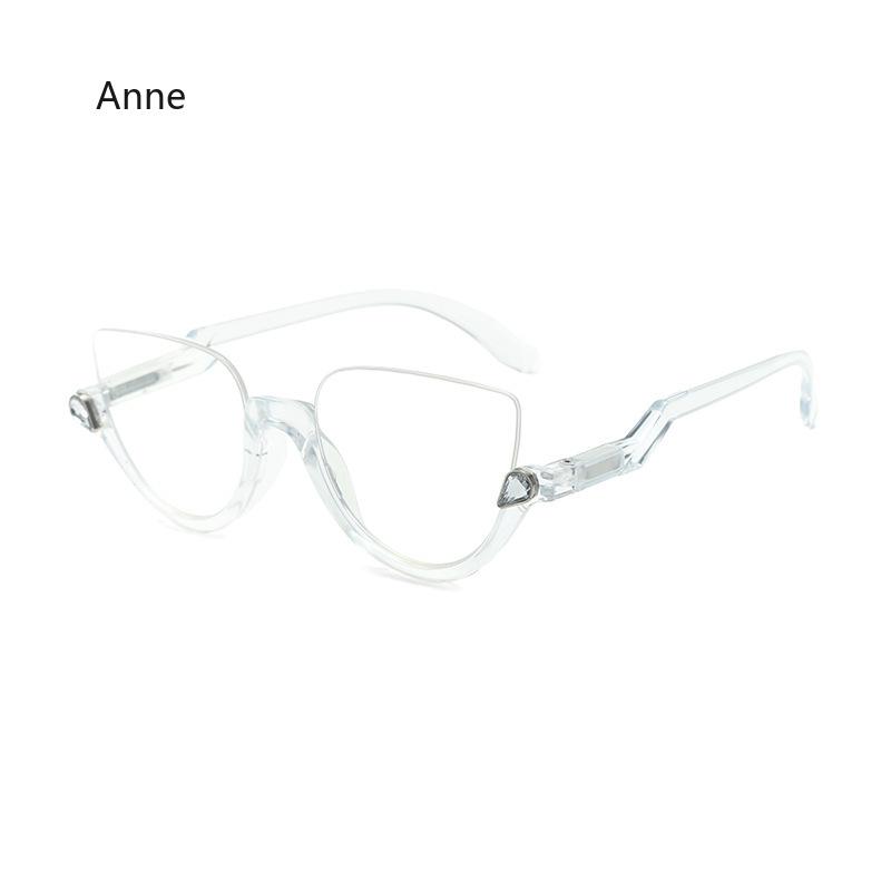 

Женские очки для чтения с кристаллами в полуободковой оправе, модные очки для пресбиопии «кошачий глаз», Европа и Америка, очки для защиты от синего света, gafas 2.5