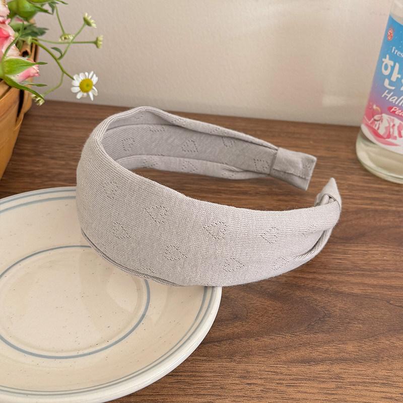 

Korean Wide Band Fabric Headband Cover Slim Face Non-Slip Comfortable Turban Style Headwrap Spring Summer Daily Hair Accessories серый
