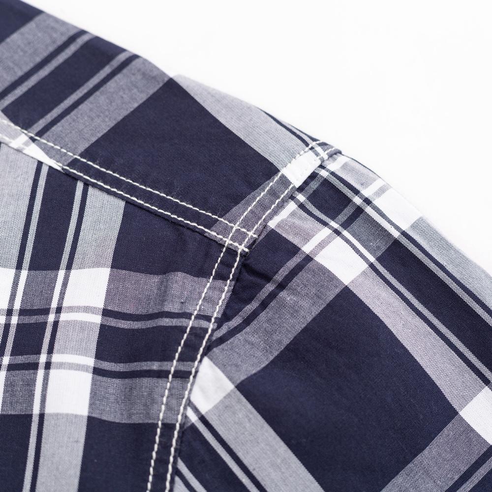 Herren Langarm Colorblock Kariertes Muster Hemden, 100% Baumwolle Regular Fit Business Casual Karomuster Button-down Hemd