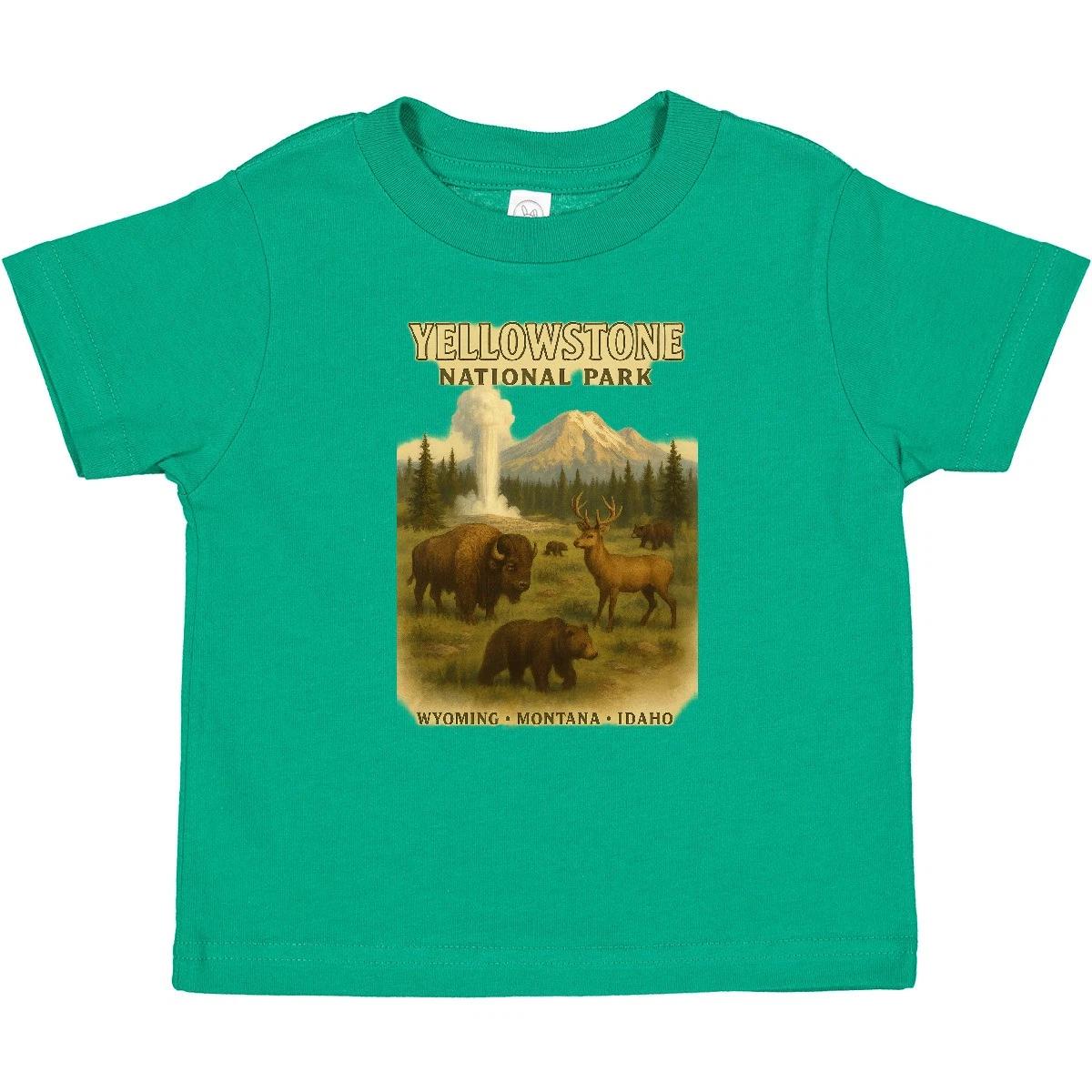 Inktastic Yellowstone National Park Wildlife Vintage Poster Baby T-Shirt Bear 110