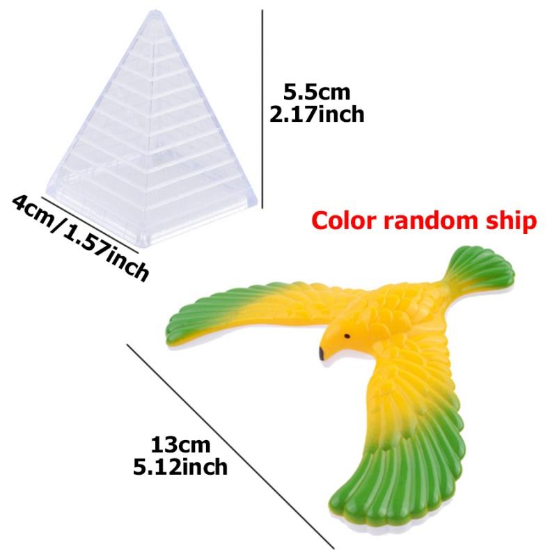 3Pcs Balancing Eagle with Pyramid Stand Magic Bird Desk Decor Funny Gadgets Novelty Toys for Children's Gift Miniature Figurines
