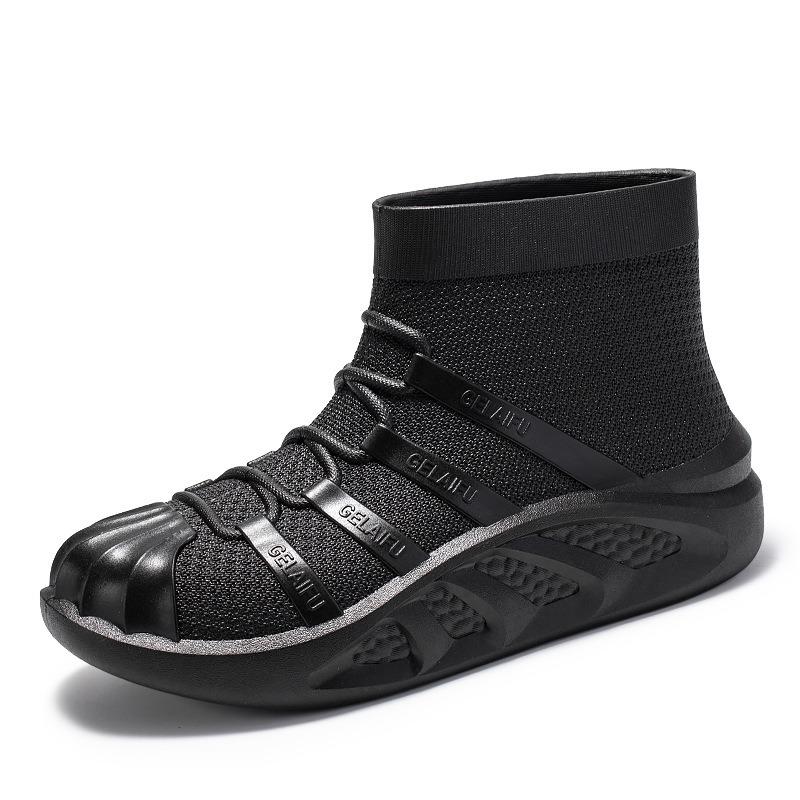 Men's rain shoes short tube fashionable and comfortable outer wear rubber shoes waterproof, non-slip and wear-resistant low rain boots in rainy days